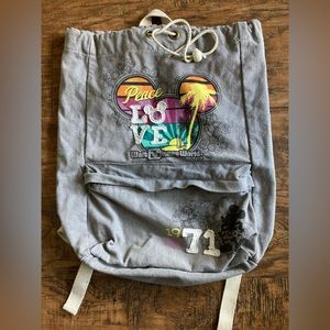 Peace Love Walt Disney World Gray Disney Parks Established 1971 Medium Backpack